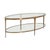 Contemporary Matthew Izzo Home Brando Antique Brass Two Tier Oval Coffee Table With Glass Tops For Sale - Image 3 of 9