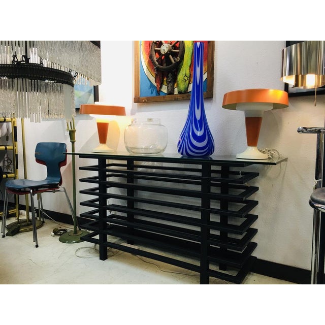Amalfi design console table with glass top, a modern, unique design that radiates elegance for those who love minimalist...