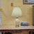 Ethan Allen Vintage Ethan Allen Ivory Porcelain & Brass Leaf-Embossed Table Lamp For Sale - Image 4 of 18