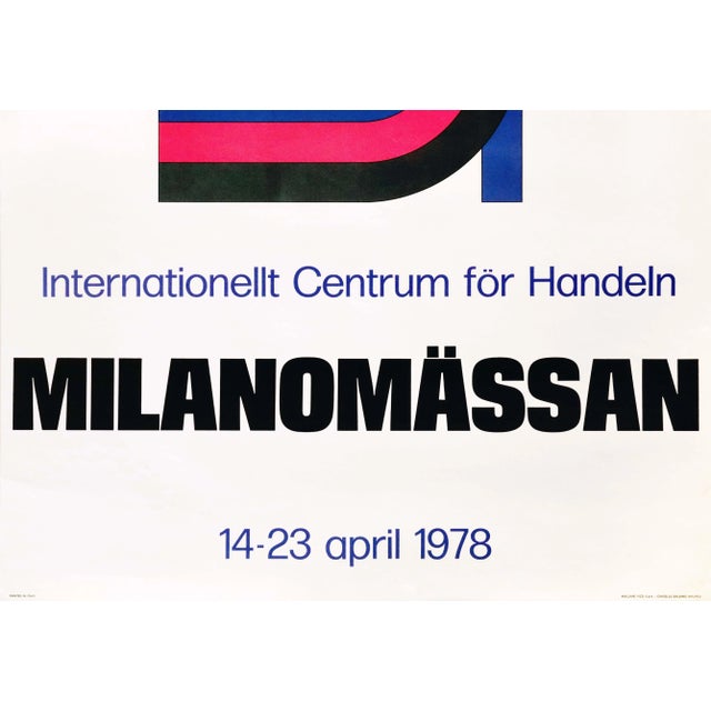 1978 Swedish Exhibition Poster, Milanomässan, Internationellt Centrum För Handeln For Sale - Image 4 of 4