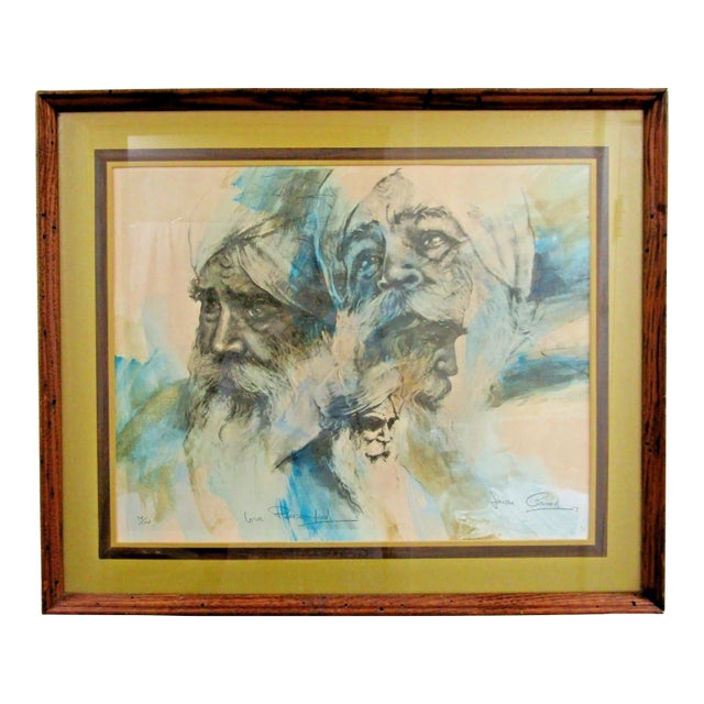 1970s Jonas Gerard Limited Edition Color Print Gouache Highlights Love Personified For Sale