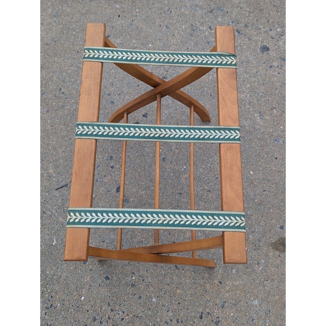 Mid-Century Modern Vintage Wooden Folding Luggage Rack Stand For Sale - Image 3 of 9
