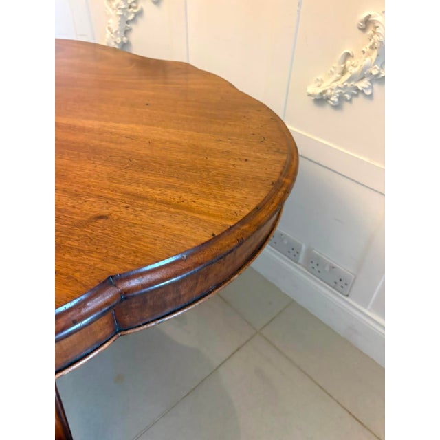 Brown Antique Victorian Figured Mahogany Serpentine Tilt-Top Dining Centre Table, 1860s For Sale - Image 8 of 13