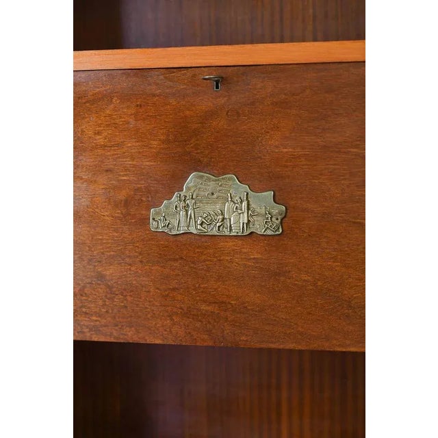 Mid-Century Wooden Sideboards with Brass Details and Decorations, Set of 2 For Sale - Image 6 of 10