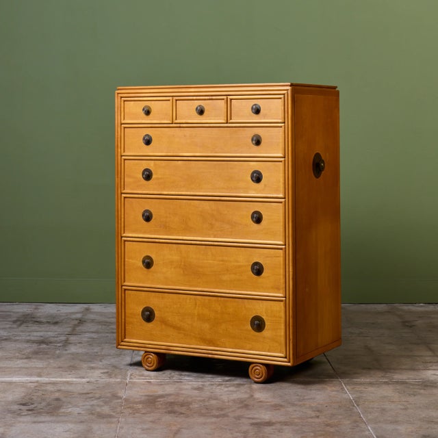 Mid 20th Century Maple Highboy Dresser for Johnson Furniture For Sale - Image 5 of 15
