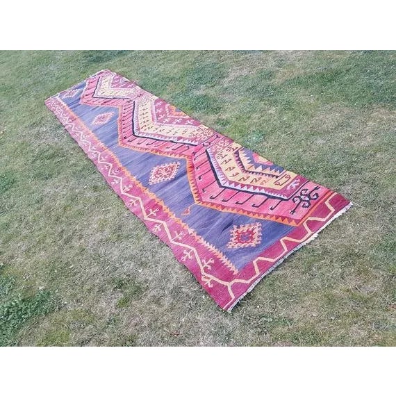 1970s 1970s Vintage Turkish Wool Kilim Runner - 2′9″ × 11′1″ For Sale - Image 5 of 9
