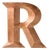 Vintage Copper Colour Letter R, 1970s For Sale