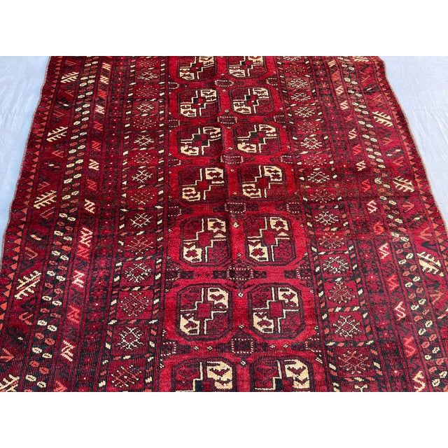 Vintage Afghan Ersari Turkmen Bokhara Gul Rug - 6'7" X 4'1" For Sale - Image 11 of 12