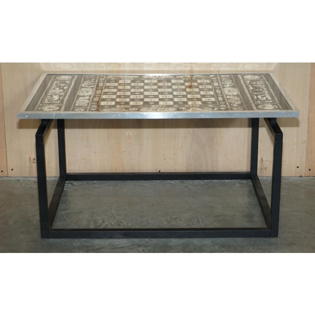 Game Table with Chess Board in Silvered Chrome, 1960s For Sale - Image 3 of 17