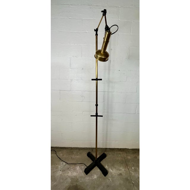 Mid-Century Modern Brass Art Easel Lamp Arredoluce Style For Sale - Image 3 of 12
