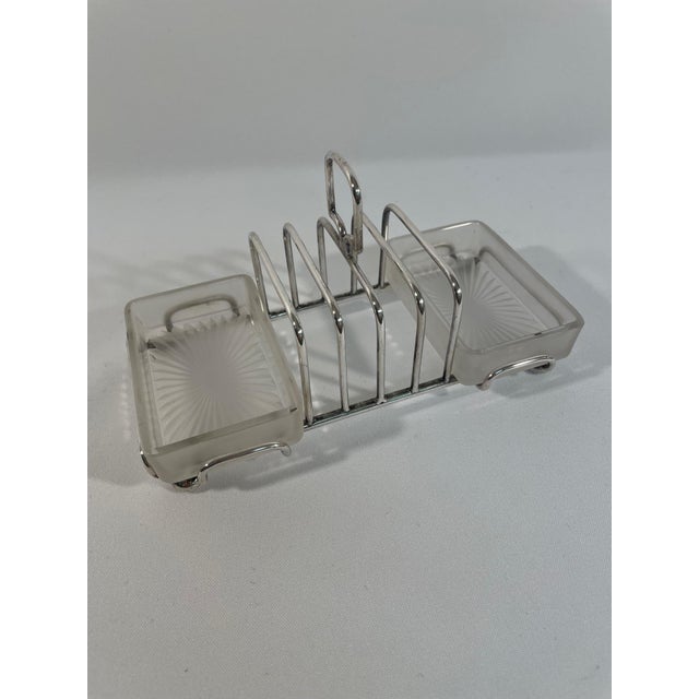 Antique Barker Brothers & Cie English Silverplated Toast Rack With Condiment Dishes For Sale - Image 14 of 15