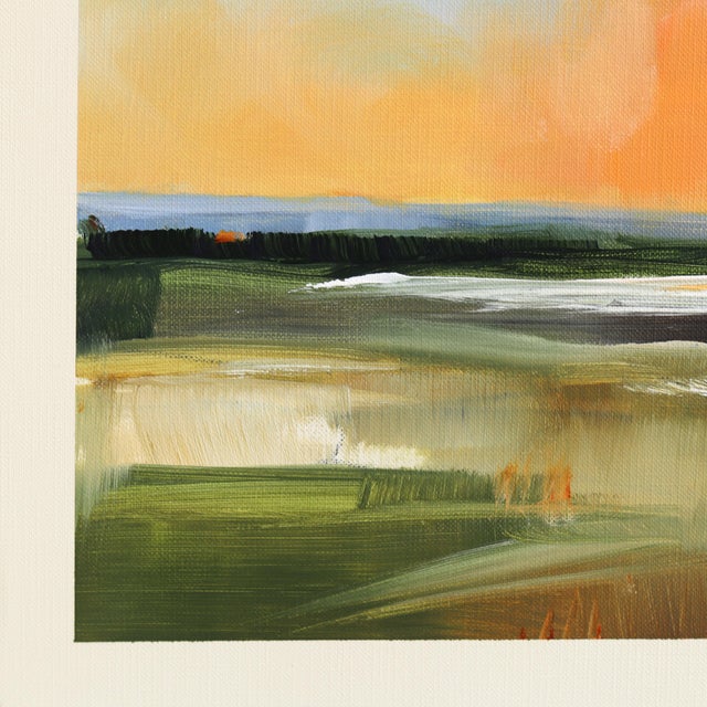 Landscape Study 255 - Vibrant Color Drenched Sunset Painting on Canvas Paper Original Artwork by Jodi Miller For Sale - Image 4 of 6