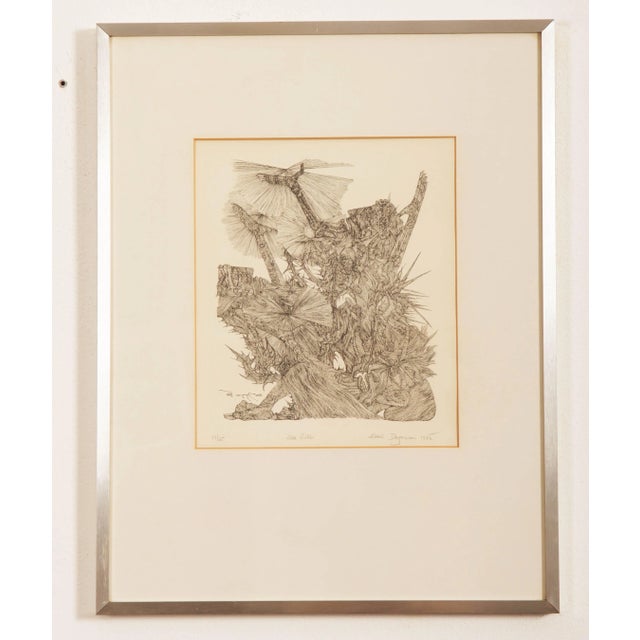 Black Modernist Zum Licht Etching by Ernst Degasperi, 1972 For Sale - Image 8 of 8