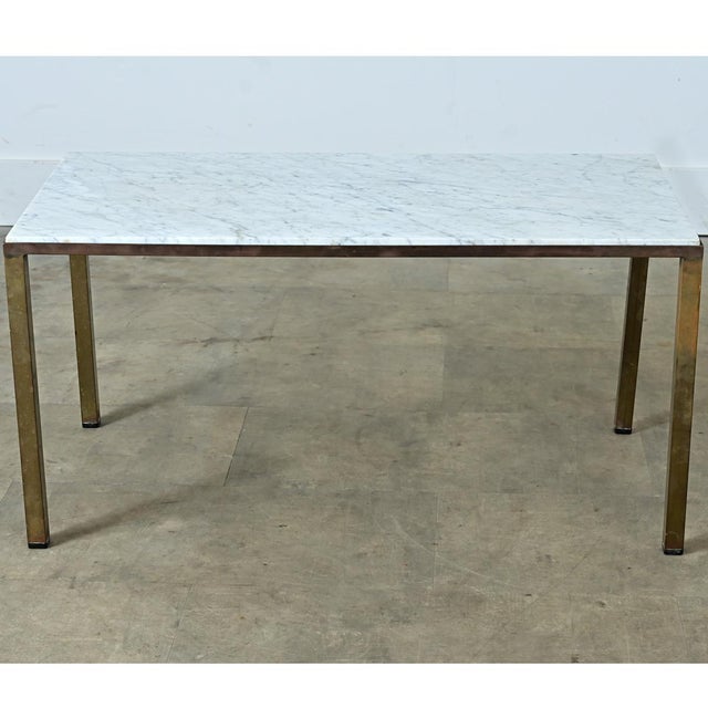 Early 20th Century French Early 20th Century White Marble & Brass Coffee Table For Sale - Image 5 of 12