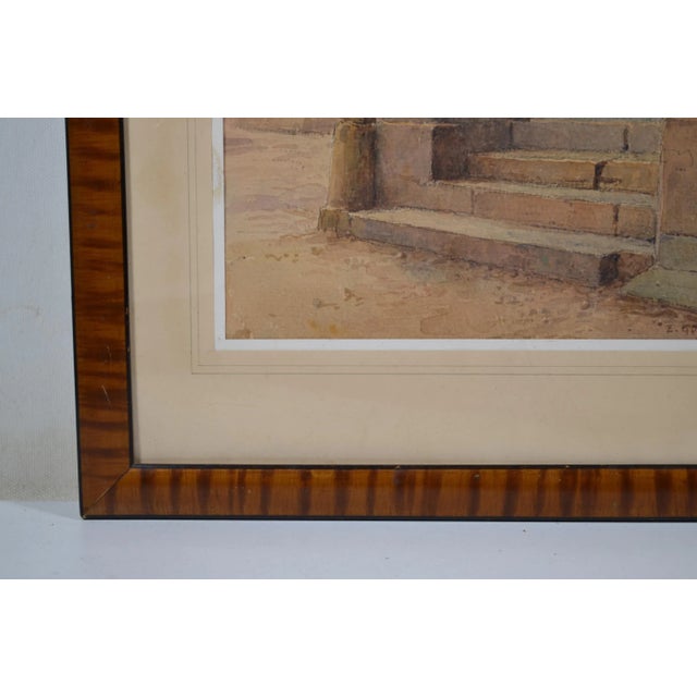 Emile Goussery (French 1867-1941) "The Cloister - Ursuline Convent" Watercolor Signed and Dated 1938 For Sale - Image 6 of 12