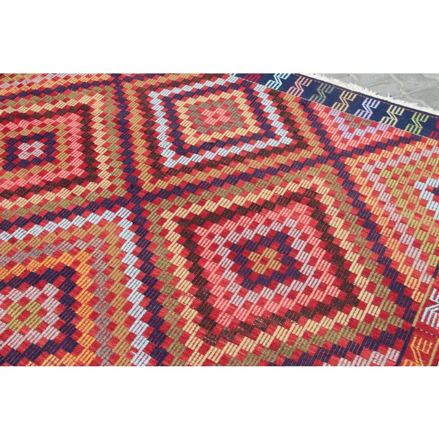 1960s 1960's Vintage Turkish Kilim Rug - 76" X 122" For Sale - Image 5 of 11