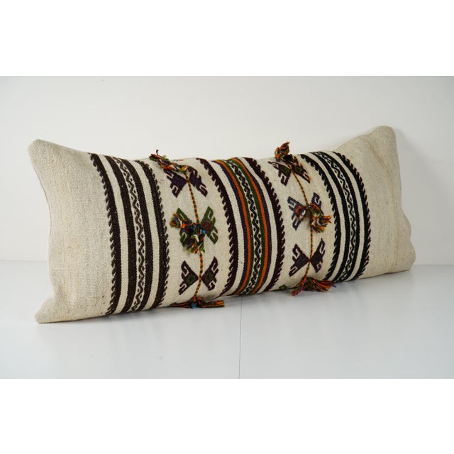Mid-Century Modern Organic Turkish Bedding Kilim Pillow Cover For Sale - Image 3 of 4