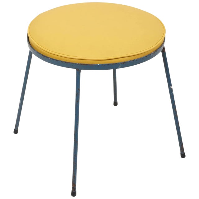 Wrought Iron Stool by Frederic Weinberg, 1960s For Sale