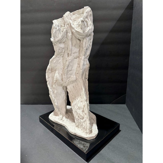 Larry Mohr Plaster Heavy Textured Female Torso Sculpture Signed From Artist Estate For Sale - Image 4 of 8