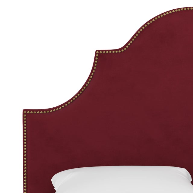Cloth & Company Halsted Headboard in Berry Classic Velvet, Twin For Sale - Image 4 of 5