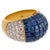 1980s French Vintage 5.00 Carat Invisibly Set Sapphire Diamond 18k Yellow Gold Band, Size 7 For Sale - Image 5 of 5