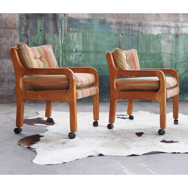 One Chair Left! One very cool, stylish Brutalist 1970's lounge / side / accent chair Casters can come off easily if you...