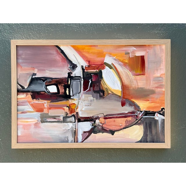 Vintage Original Abstract Oil on Canvas For Sale - Image 10 of 12