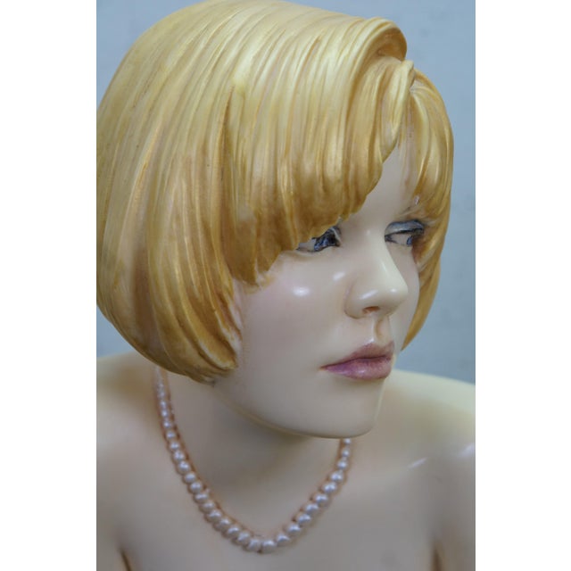 Emily Kaufman "Nya" Resin Blonde Woman Cocktail Dress Art Sculpture Statue 23" For Sale - Image 12 of 14