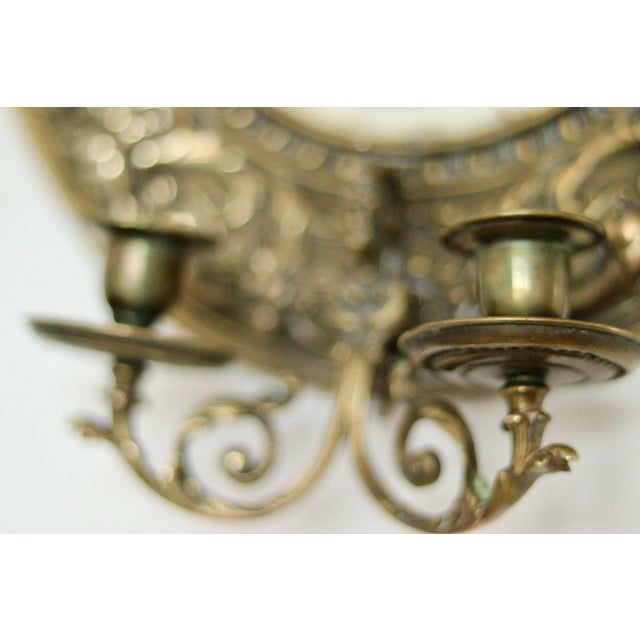 Antique Swedish Brass Sconces with Mirrors, Set of 2 For Sale - Image 15 of 18