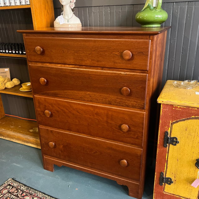 Brown 1940s Stickley Solid Cherry Chest of Drawers Dresser For Sale - Image 8 of 8
