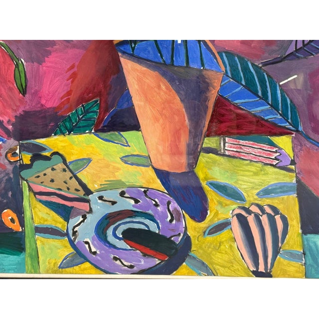 Late 20th Century Gary Komarin, Contemporary, Oil on Paper, Large Abstract Painting, Usa, 1987 For Sale - Image 5 of 13