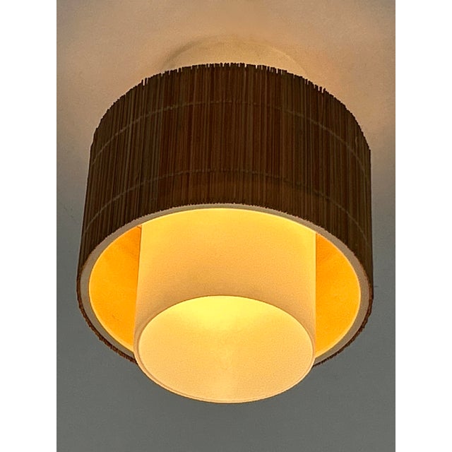 Mid-Century Modern Flush Mount in Aluminum, Glass, and Wood, Germany, 1960s For Sale - Image 12 of 18