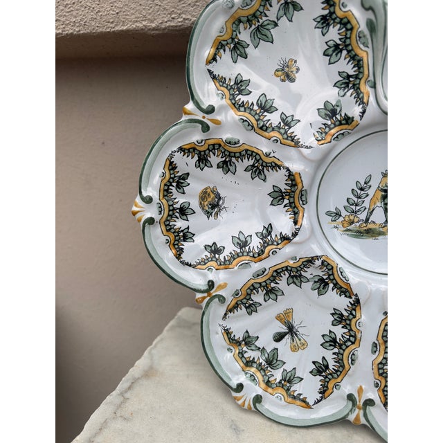 French Faience Oyster Dog Plate Saint Clement, Circa 1890 For Sale - Image 4 of 5