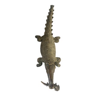 Vintage Bronze Ashanti Akan of a Crocodile /Shark Ivory Coast For Sale