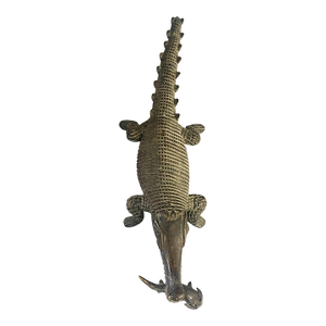 Vintage Bronze Ashanti Akan of a Crocodile /Shark Ivory Coast