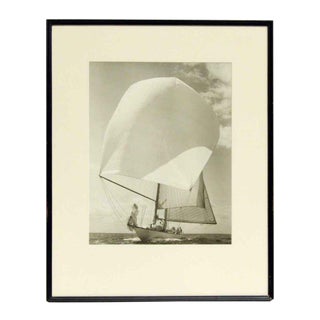 Vintage Framed & Matted Sail Boat Photo For Sale