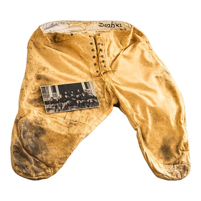 Amazing Game Played Antique Canvas Youth Football Pants Sports Team Memorabilia Man Cave Decor For Sale