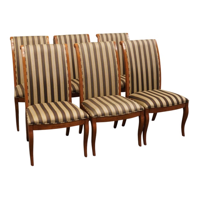 Set of 6 Hickory White Italian Provincial Style Dining Side Chairs For Sale