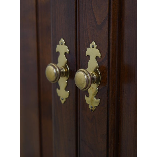 Wood 1990s Stickley Chippendale Cherry 2 Door Bedroom Armoire For Sale - Image 7 of 18