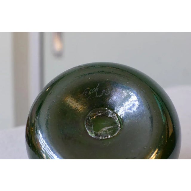 Art Nouveau Style Green Iridescent Glass Vase by Erwin Eisch, 1980s For Sale - Image 6 of 10