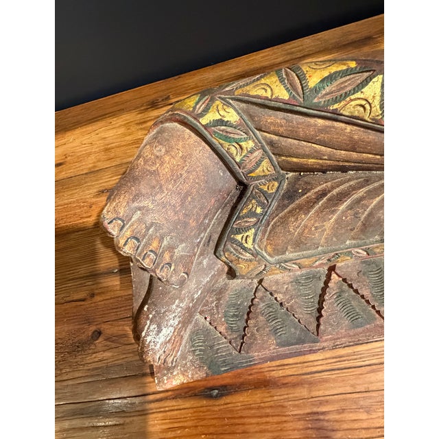 Mid 20th Century Hand Carved Wooden Vintage Reclining Buddha For Sale - Image 5 of 10