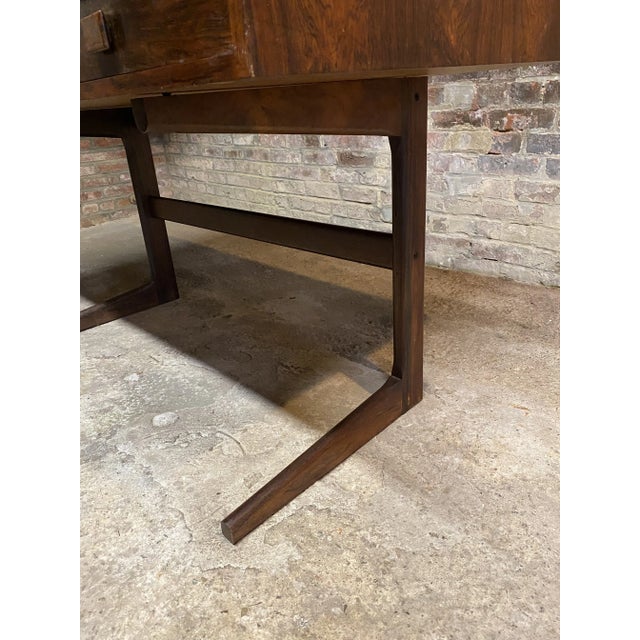 Brown Danish Modern Rosewood Cantilever Executive Desk by Georg Petersens For Sale - Image 8 of 12