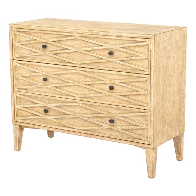 Contemporary Cerused Wood Chest of Drawers For Sale