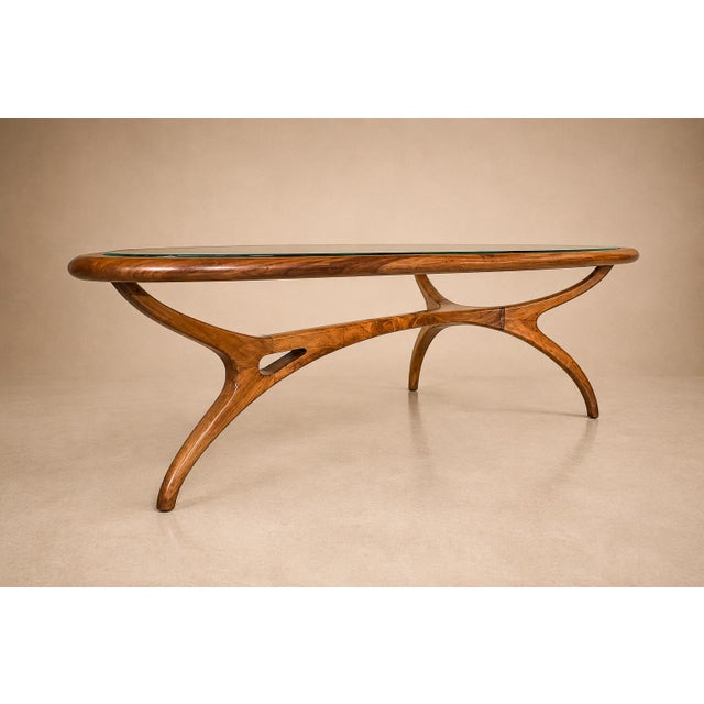 Large “Egg” Coffee Table in Caviúna Wood & Glass by Giuseppe Scapinelli, Brazil, 1950s For Sale - Image 18 of 18