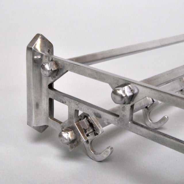 1950s Vintage Art Deco Coat Rack in Aluminum, 1950s For Sale - Image 5 of 9
