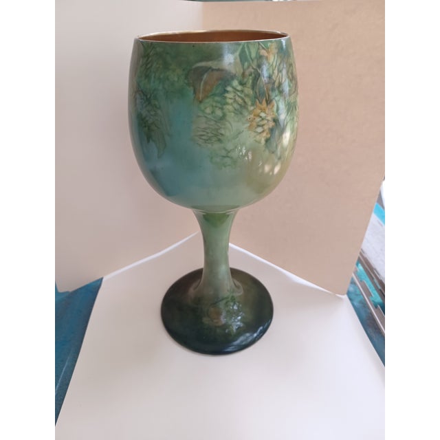 Antique American Belleek Willets Hand Painted Monk Chalice C1900 For Sale In Houston - Image 6 of 8