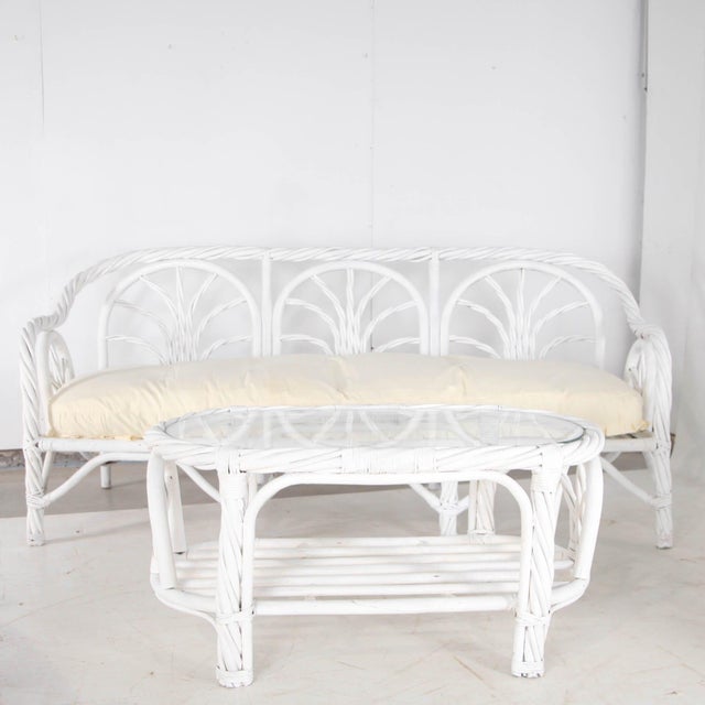 Bleached Rattan Lounge Set, 1970s, Set of 4 For Sale - Image 11 of 17