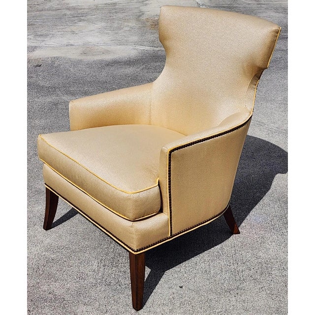 Stanford Furniture Regency Art Deco Lounge Chair With Shagreen Stingray Fabric For Sale - Image 9 of 16