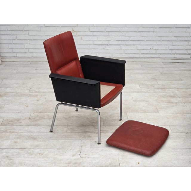 Danish in Leather and Chrome Steel Armchair by Arne Vodder for Sibast, 1970s For Sale - Image 10 of 18