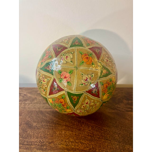 Animal Skin Antique Hand Painted Camel Bladder Lamp Shade Diffuser Folk Art c.1900 For Sale - Image 7 of 7